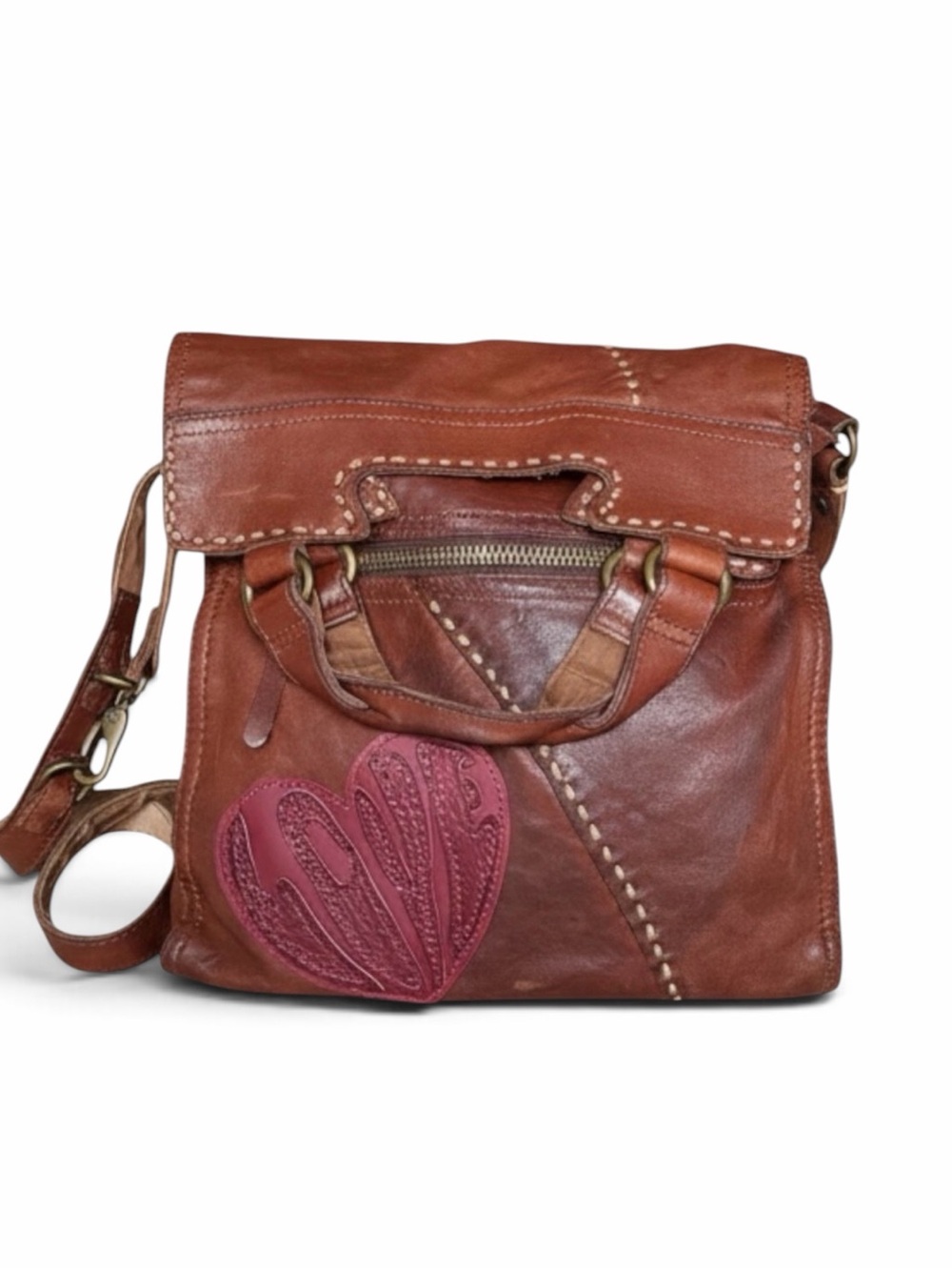 Lucky Brand Abbey Road “Tattooed on My Heart” Leather Messenger Bag